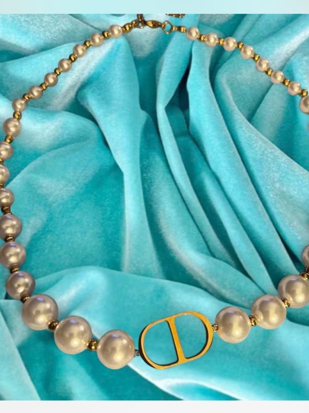 Classic Pearl Necklace with Gold Accent